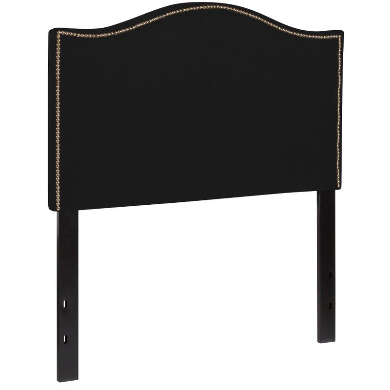 Arched Upholstered Headboard with Nailhead Trim