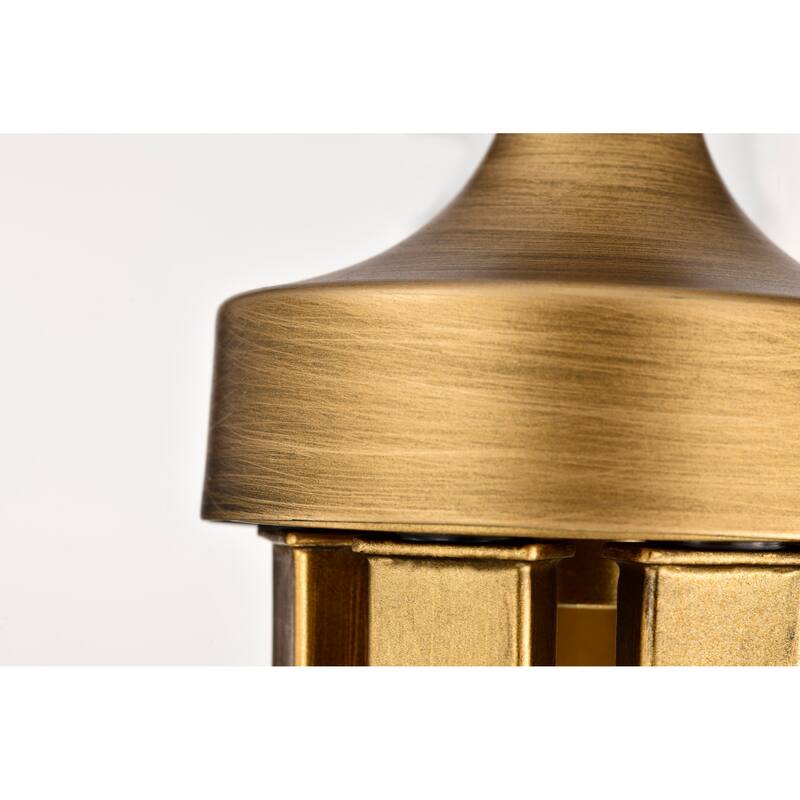 Solara 7 Light Chandelier Natural Brass Finish Frosted Ribbed Glass - Natural Brass