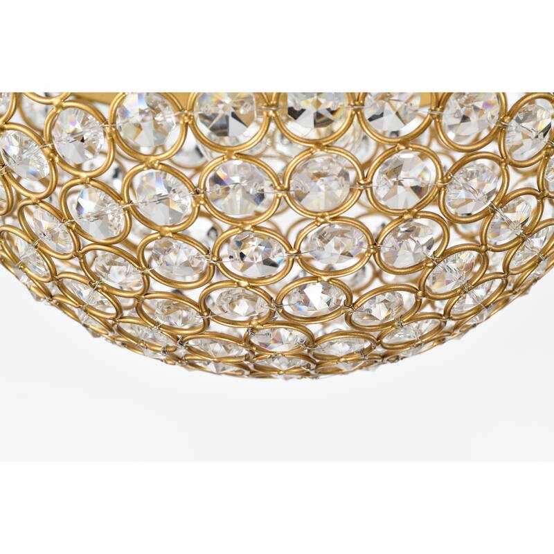 Laverna Semi-Flush Mount Crystal Ceiling Light Matte Gold Finish 1-Light
