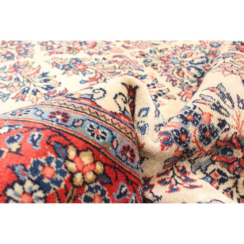 ECARPETGALLERY Hand-knotted Kayseri Cream Wool Rug - 4'5 x 6'9