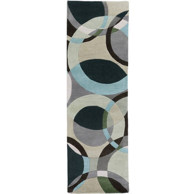 Mayflower Handmade Modern Circles Wool Area Rug
