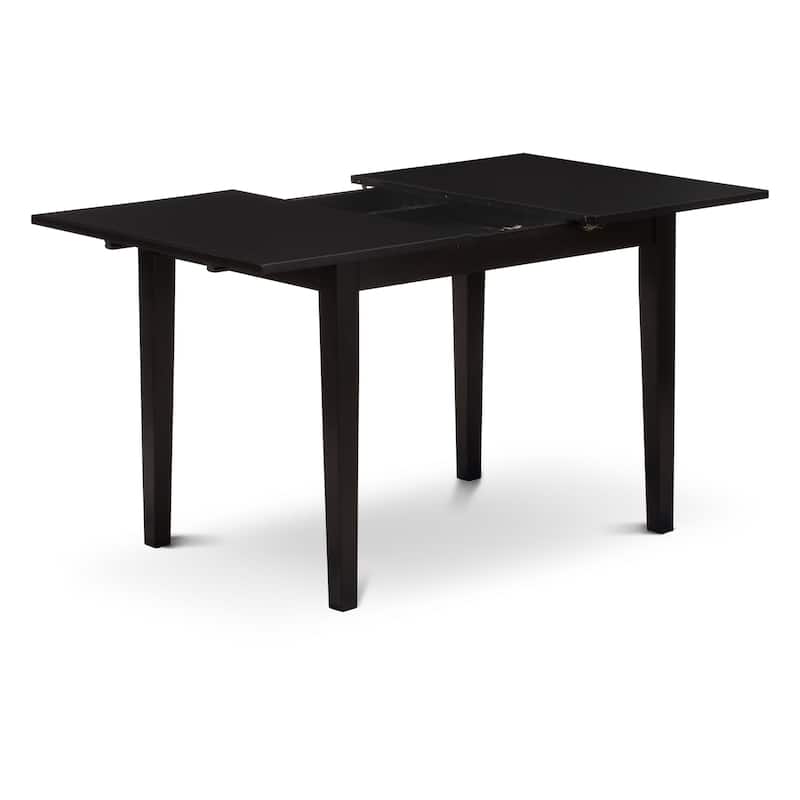 East West Furniture Dining Set Includes a Rectangle Table and Stackable Dinner Chairs, Black (Pieces & Seat Type Options)