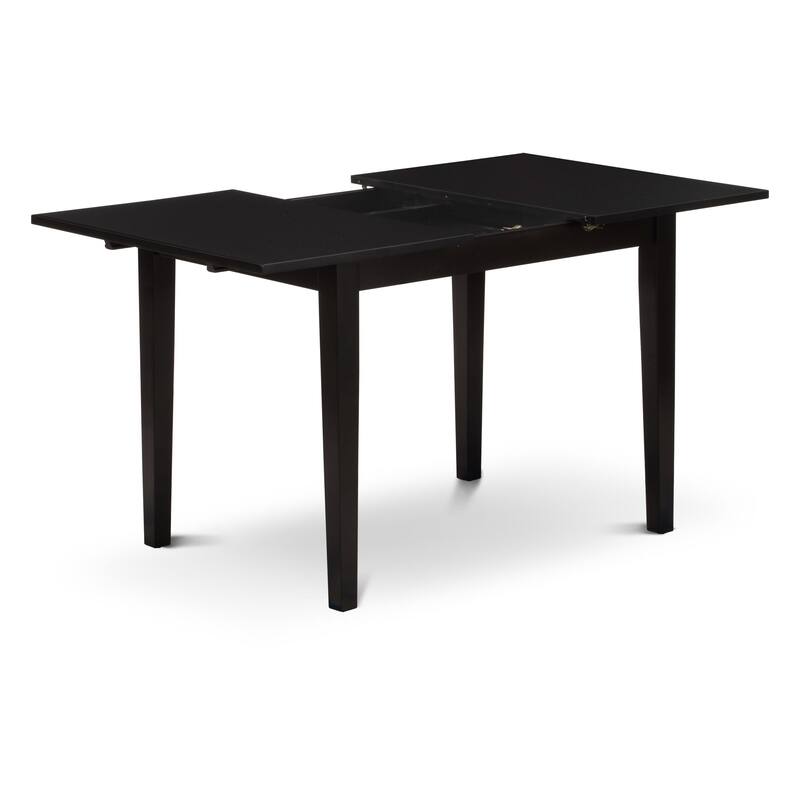 East West Furniture Kitchen Table Set Contains a Rectangle Dining Table and Upholstered Chairs, Black (Pieces Options)