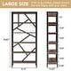 preview thumbnail 6 of 5, 71 Inch Industrial Bookshelf, 6 Tier Etagere Bookcase, Free Standing Open Book Shelves Storage Display Shelf
