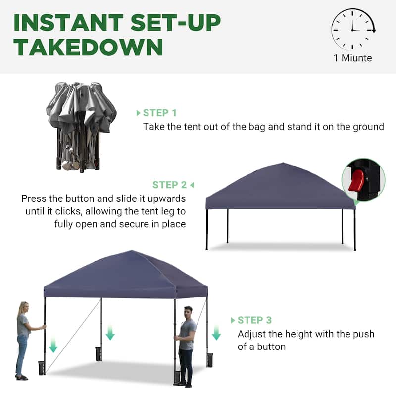 10' x 10' Pop Up Canopy Tent,Outdoor Canopy Tent for Event, Parties, Camping Portable Easy with Carry Bags