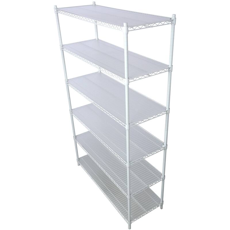 6 Tier 6000lbs Capacity Adjustable Metal Storage Rack with Wheels