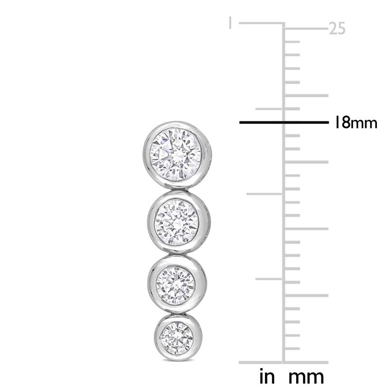 Miadora 2 3/4 CT TGW Cubic Zirconia Graduated Earrings in Sterling Silver - 5.2 mm x 3.2 mm