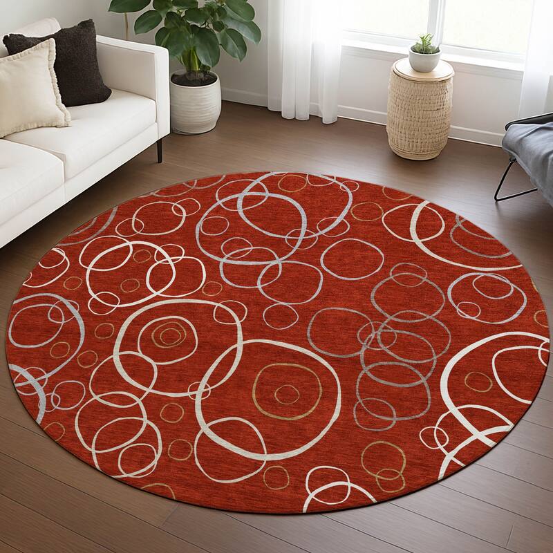 Machine Washable Indoor/ Outdoor Contemporary Nexus Chantille Rug