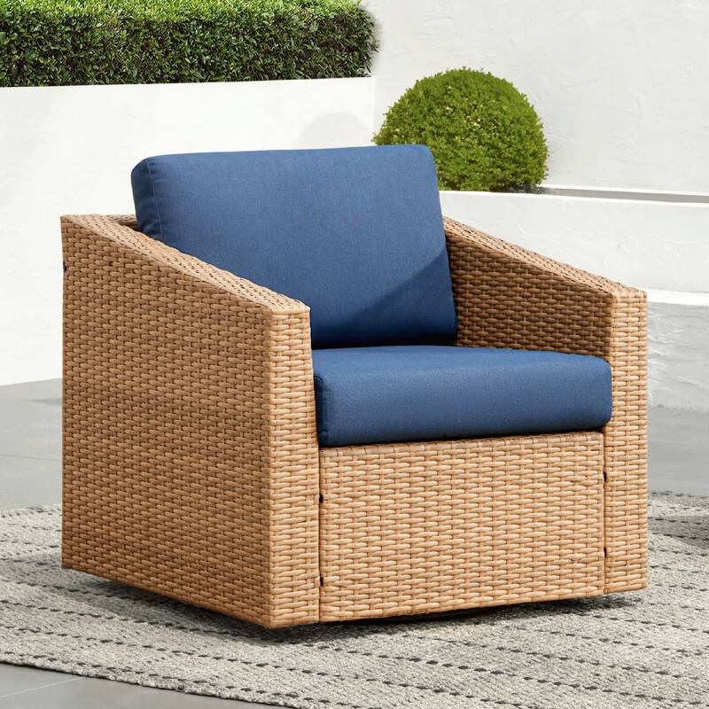 Oakley Outdoor Wicker Patio Furniture Swivel Chair