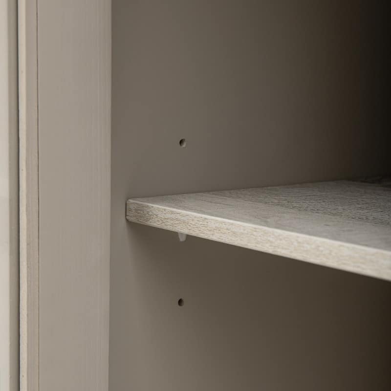 Wood Storage Cabinet with Three tempered glass doors and Adjustable Shelf