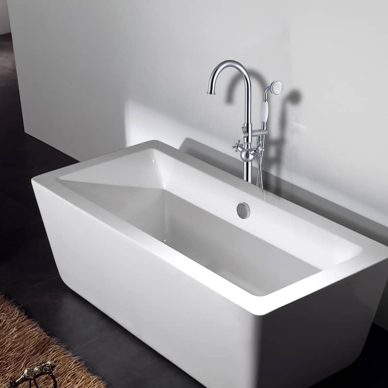 Freestanding Bathtub Faucet with Hand Shower - Chrome