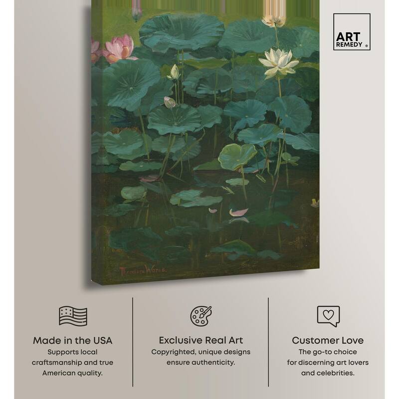 Theodore Wores Lotus Canvas by Art Remedy, Gallery Wrapped