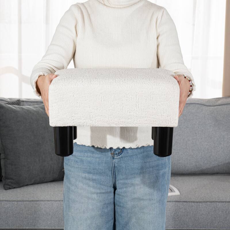 Adeco Small Rectangular Ottoman Footrest Stool Chair