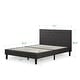 preview thumbnail 9 of 10, Priage by ZINUS Dark Grey Upholstered Diamond Stitched Platform Bed Full