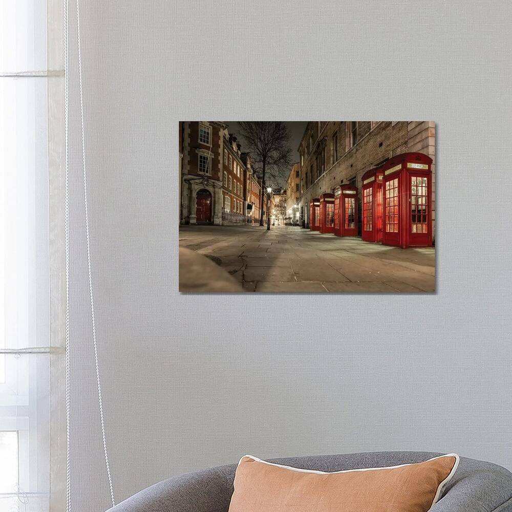 iCanvas "Iconic Red Phone Box - London" by Mark Paulda Canvas Print