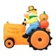 preview thumbnail 8 of 16, Glitzhome 7ft Fall Lighted Inflatable Tractor Scarecrow Decor