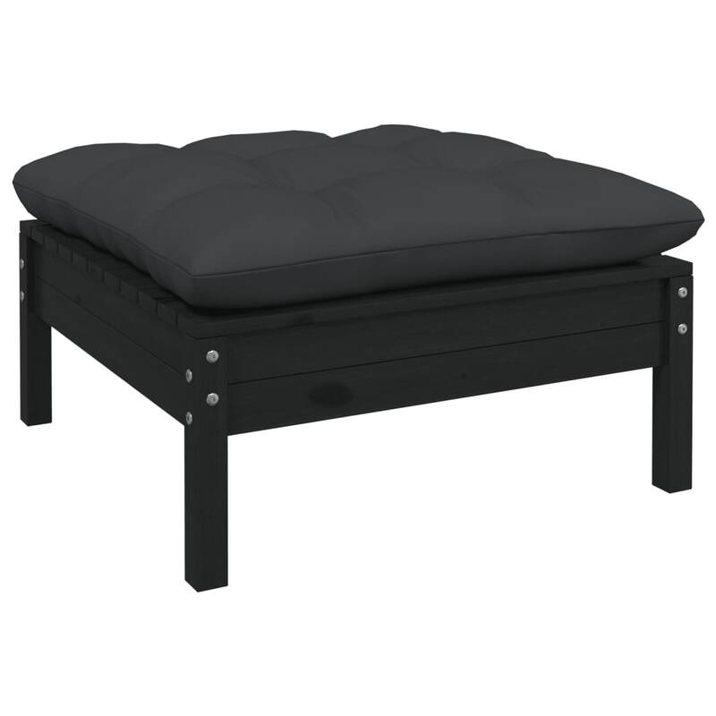 vidaXL Solid Pinewood Patio Lounge Set 7 Piece with Cushions Multi Colors