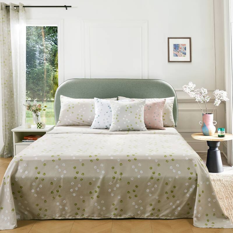 Deconovo Recycled Pillowcases Flat Sheet & Fitted Sheet 4 Pieces