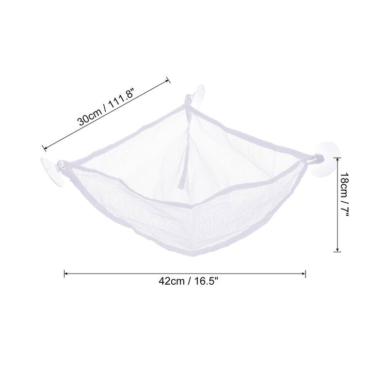 Stuffed Animal Net, Mesh Hammock Corner Hanging Nets Holder, White - White