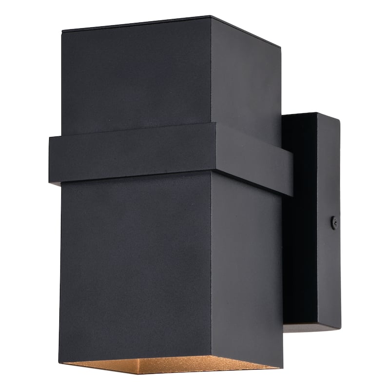VAXCEL Lavage 1-Light Textured Black Outdoor Wall Sconce, Rust-Resistant Aluminum Metal Shade, LED Compatible Dark Sky Compliant
