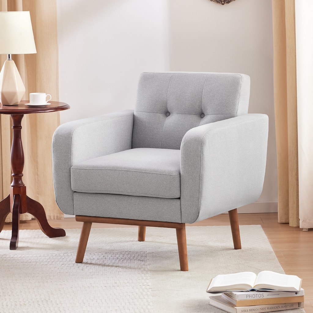 Tufted-Fabric-Upholstered-Accent Chair