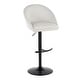 preview thumbnail 21 of 84, Porch & Den Livesey High Back Adjustable Bar Stool with Rounded T Footrest (Set of 2) Cream Fabric/Black Metal