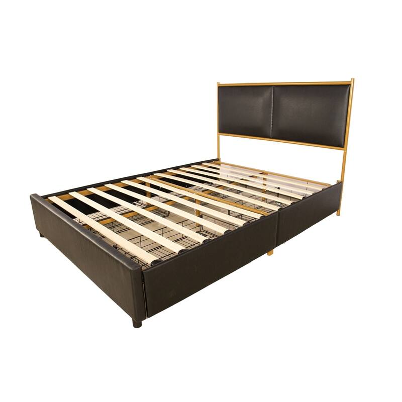 Classic Metal Platform bed with Four drawers