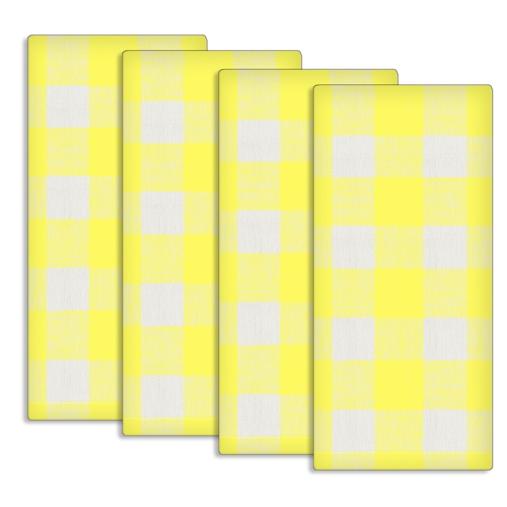 Fabstyles Country Check Cotton Kitchen Towel Set of 4 - 18x28