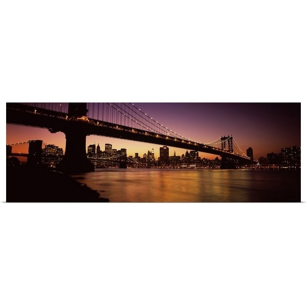 "Bridge across the river, Manhattan Bridge, Lower Manhattan, New York City, New York State" Poster Print