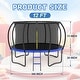 preview thumbnail 3 of 6, 12FT Outdoor Trampoline Big Stable Trampoline With Inner Safety Enclosure Net, Ladder, PVC Spring Cover Padding - Black+Blue
