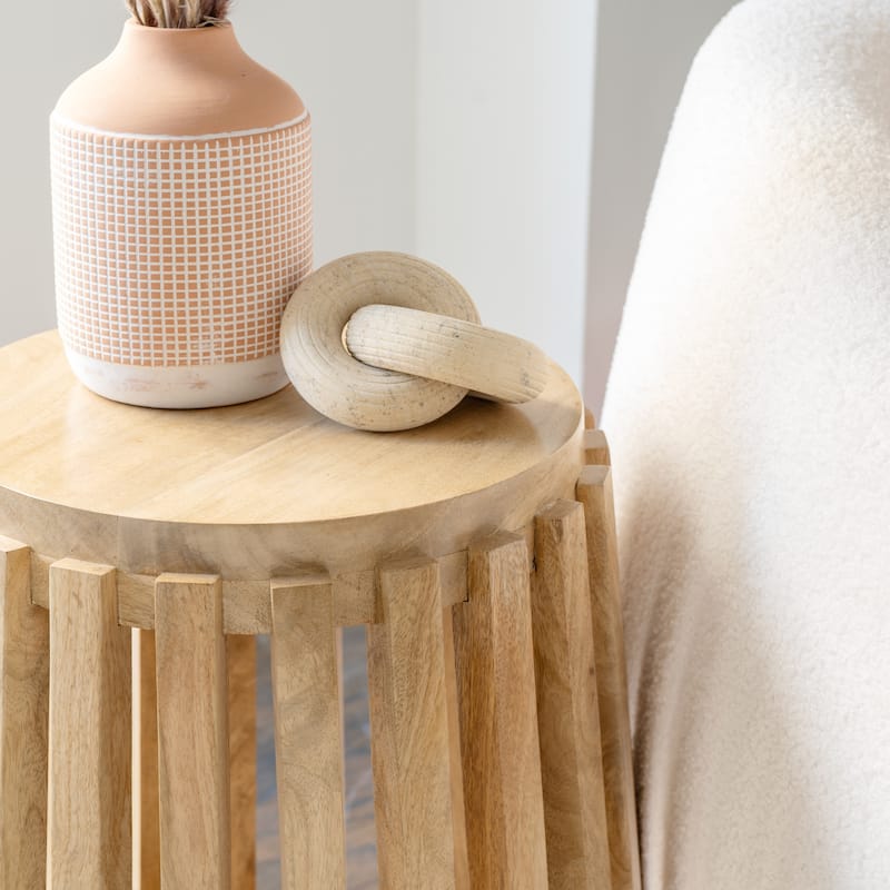 Asche Natural Mango Wood Side Table