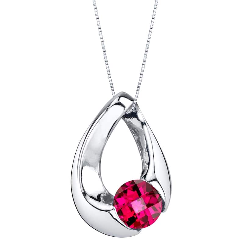 1.25 ct Ruby Pendant in Sterling Silver