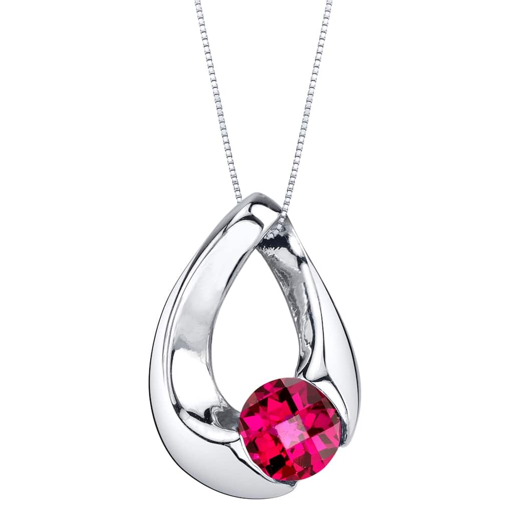 1.25 ct Ruby Pendant in Sterling Silver
