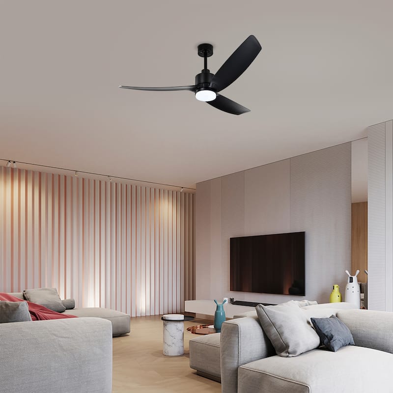 Genson SMART Black 3-Blade LED Lighted Ceiling Fan with Remote