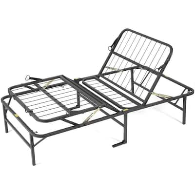 Daily Boutik Twin XL Metal Platform Bed Frame Manual Adjustable Bed