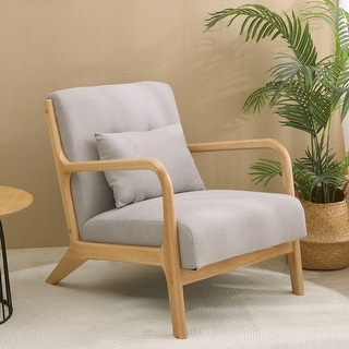 Modern Upholstered Accent Chair with Wood Frame for Living Room - Bed ...