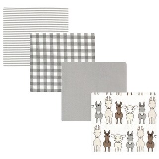 Hudson Baby Cotton Flannel Receiving Blankets, Farm Friends Cream, One Size - Farm Friends Cream - One Size