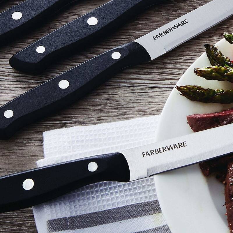 Farberware Stamped Triple Rivet Steak Knife 4 Piece Set