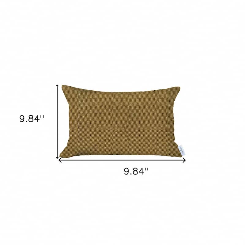 HomeRoots 12" X 20" Yellow Solid Color Zippered Handmade Polyester Lumbar Pillow Cover