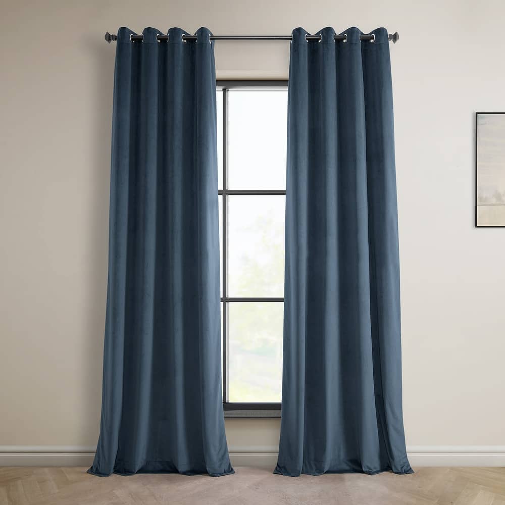 Exclusive Fabrics Heritage Plush Velvet Room Darkening Grommet Curtain (1 Panel)