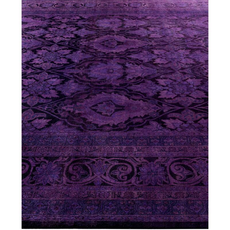 Overdyed One-of-a-Kind Hand-Knotted Area Rug - Purple - 9' 3" x 12' 1"