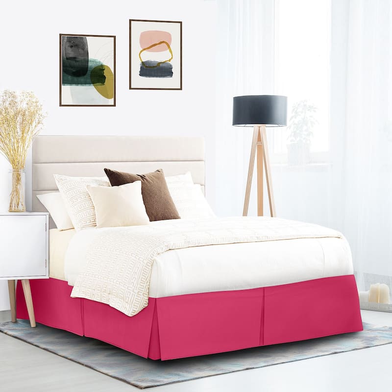 Nestl Pleated 14 inch Tailored Drop Bed Skirt - Soft Double Brushed Premium Microfiber Ruffle Bed Skirt