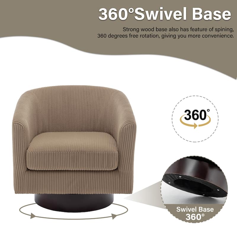 UIXE 360° Swivel Barrel Accent Chair Armchair For Living Room