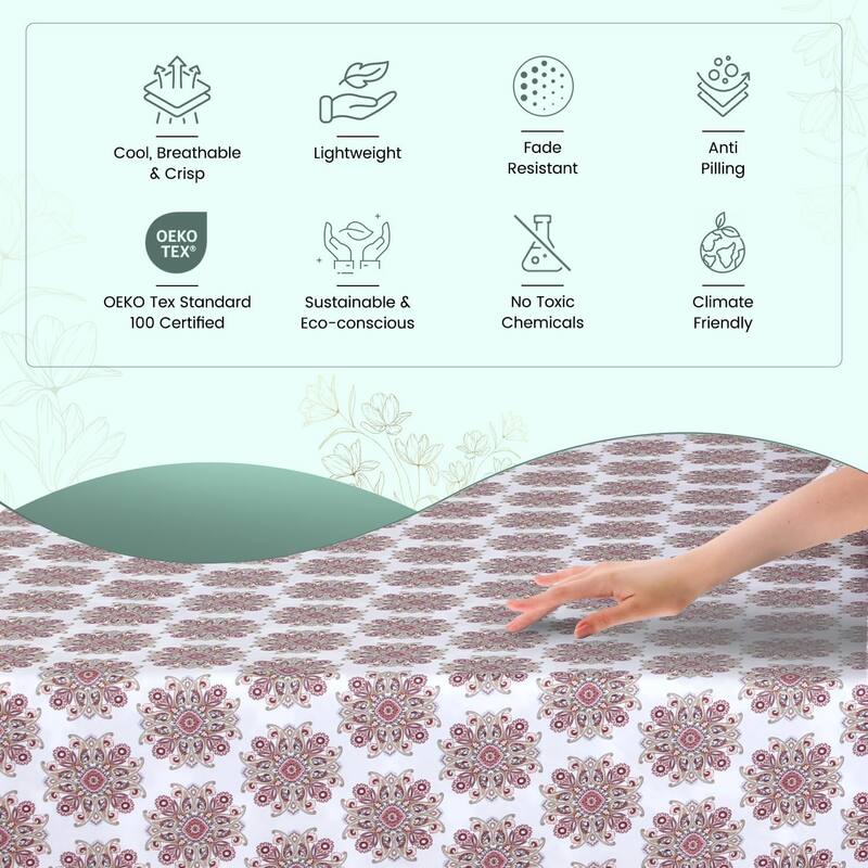 300 Thread Count Cotton Sateen Weave Printed Sheet Set