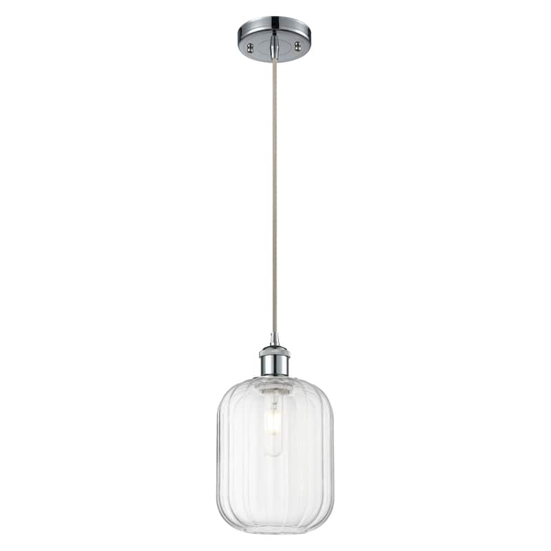 Innovations Lighting Endless Possibilities Ballston - Preston - 1 Light 7" Jar Shade Cord Hung Mini Pendant - Clear/Polished Chrome