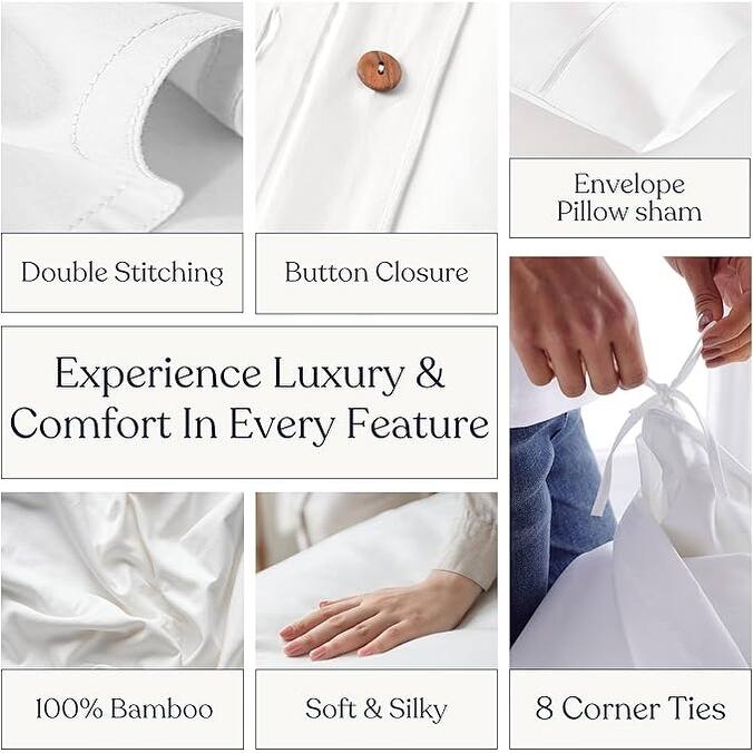 Delara Viscose Derived from Bamboo Duvet Cover Set, Ultra-Soft, Cooling & Breathable Luxury Bedding