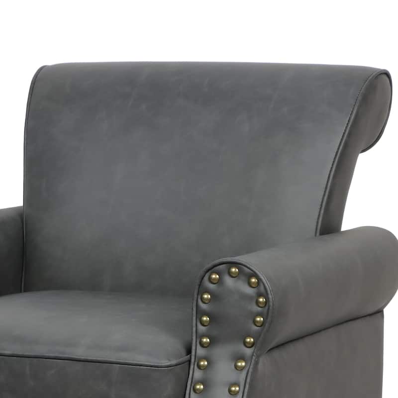 Mid-Century Modern Accent Chairs with Nailhead Trim