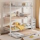 preview thumbnail 13 of 18, Metal Twin Triple Bunk Bed with Trundle & Guardrails, Black