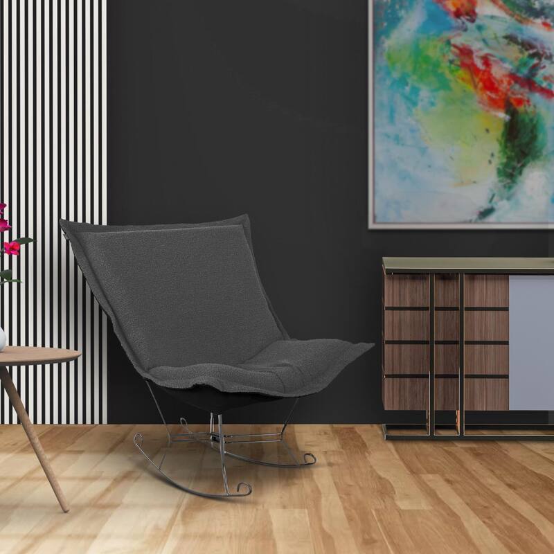 Allan Andrews Scroll Puff Rocker with Titanium Frame, Barbet Collection