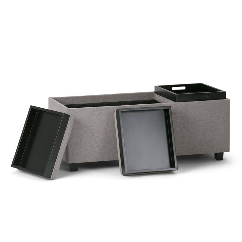 WYNDENHALL Franklin 42-in. Wide Contemporary Rectangular Storage Ottoman